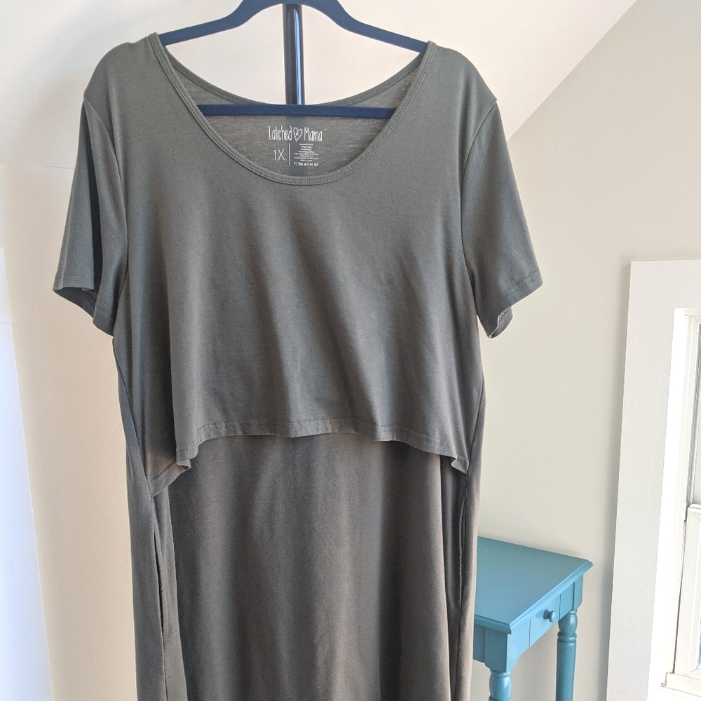 Latched mama lift up nursing swing dress.